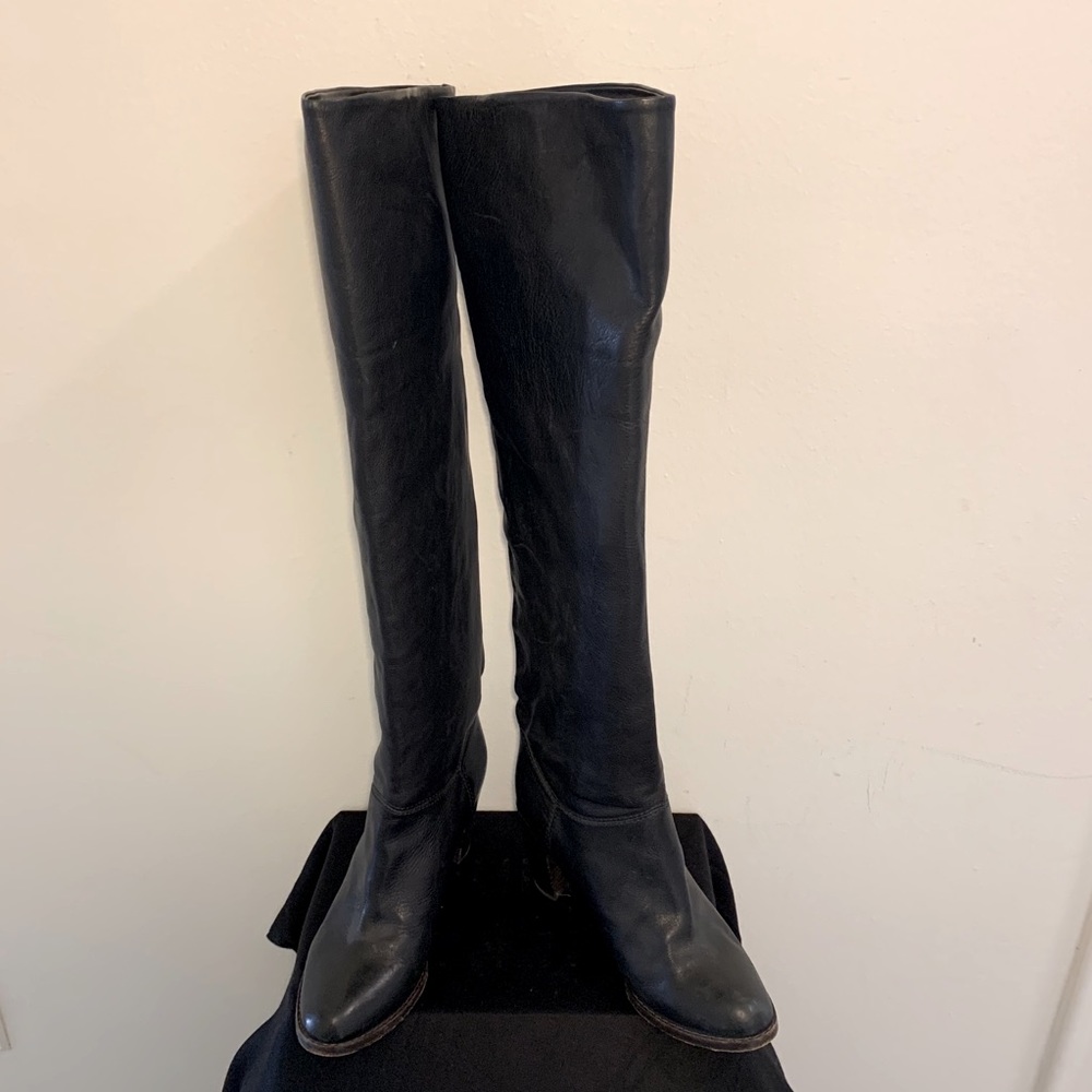 L’Autre Chose Black Leather Over The Knee Boots